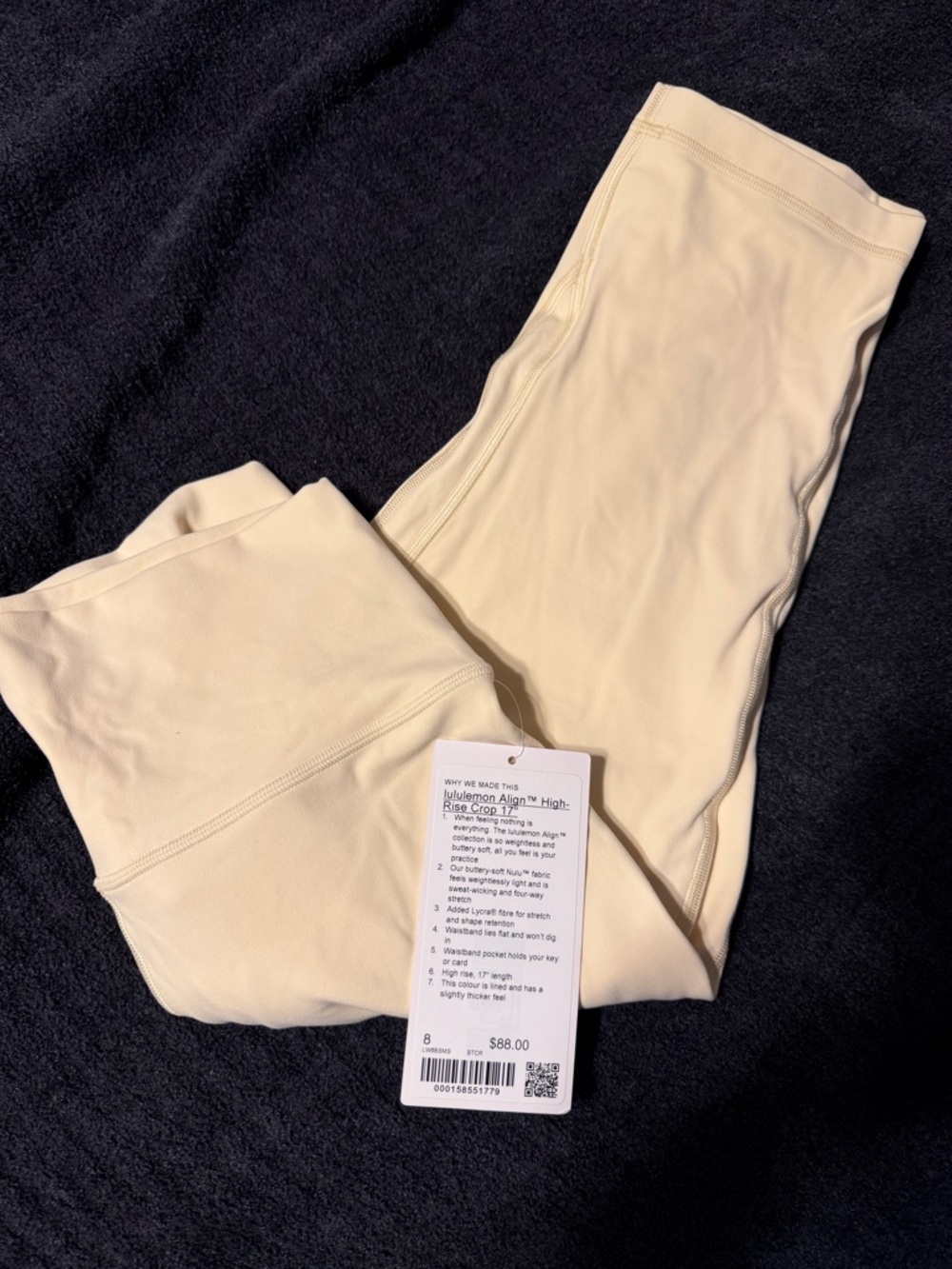 Lululemon align 17 inch crop legging in Buttercream